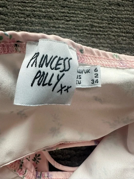 Princess Polly Pink Floral Halter Crop Top - Picture 3 of 3